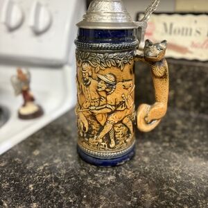 Vintage Gerz West German Beer Stein with Fox Handle